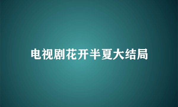 电视剧花开半夏大结局
