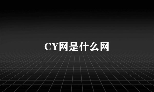CY网是什么网