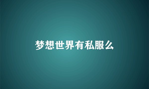 梦想世界有私服么