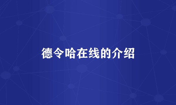 德令哈在线的介绍