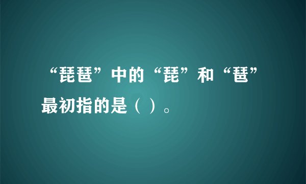 “琵琶”中的“琵”和“琶”最初指的是（）。