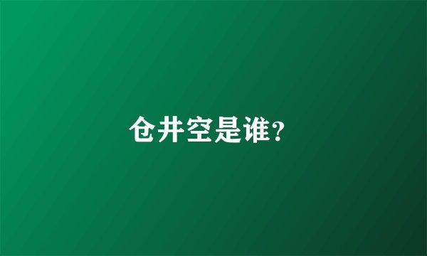 仓井空是谁？