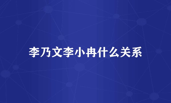 李乃文李小冉什么关系