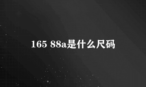 165 88a是什么尺码