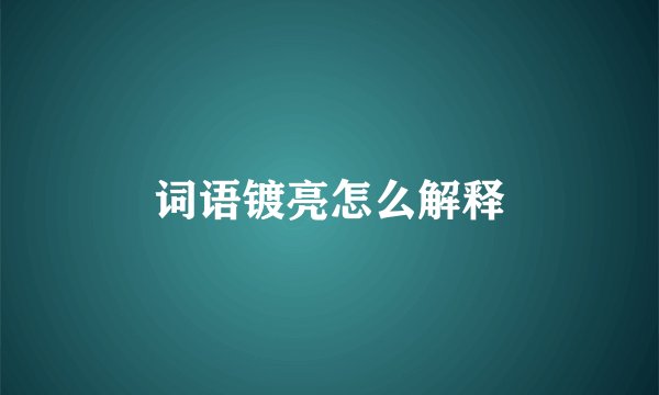 词语镀亮怎么解释