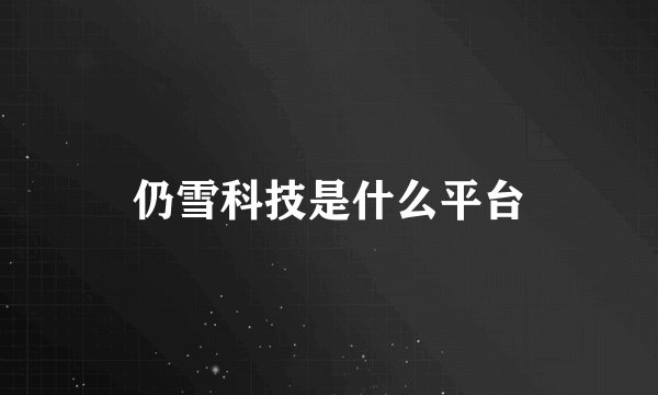 仍雪科技是什么平台