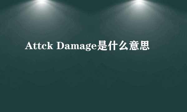 Attck Damage是什么意思