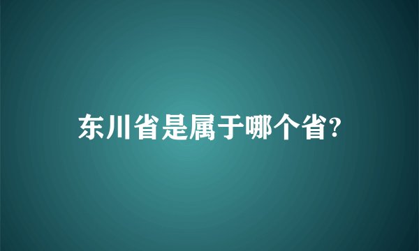 东川省是属于哪个省?