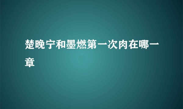 楚晚宁和墨燃第一次肉在哪一章
