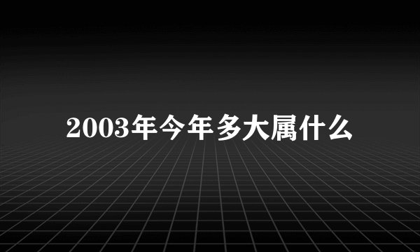 2003年今年多大属什么