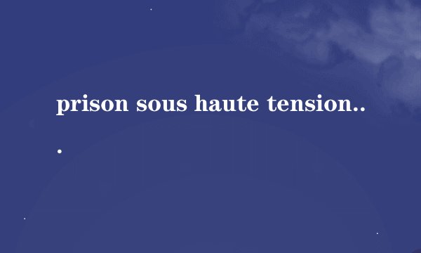 prison sous haute tension什么意思?