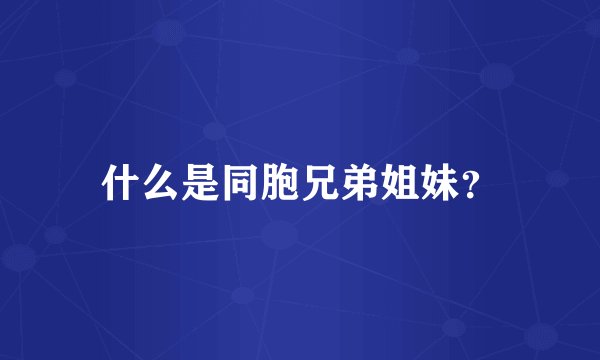 什么是同胞兄弟姐妹？