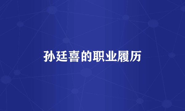 孙廷喜的职业履历
