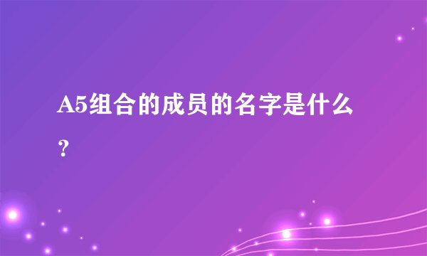 A5组合的成员的名字是什么？