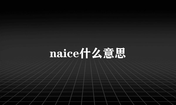 naice什么意思
