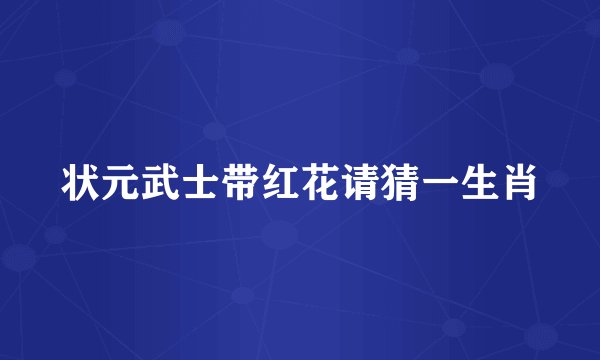 状元武士带红花请猜一生肖