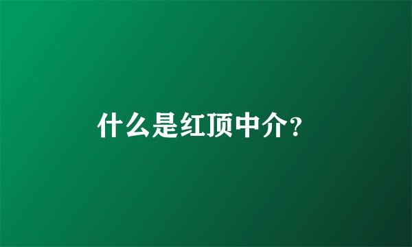 什么是红顶中介？