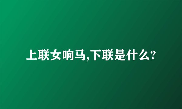 上联女响马,下联是什么?