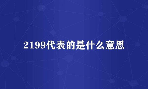 2199代表的是什么意思