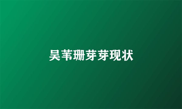 吴苇珊芽芽现状