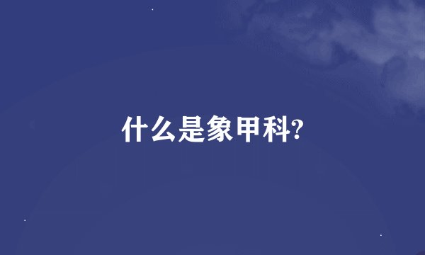 什么是象甲科?