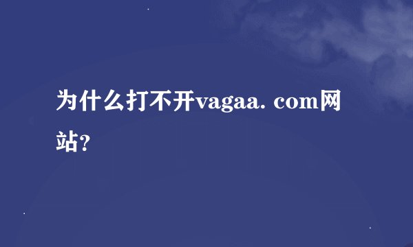 为什么打不开vagaa. com网站？