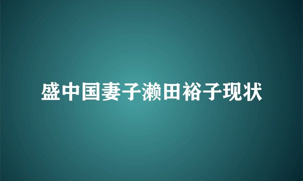 盛中国妻子濑田裕子现状
