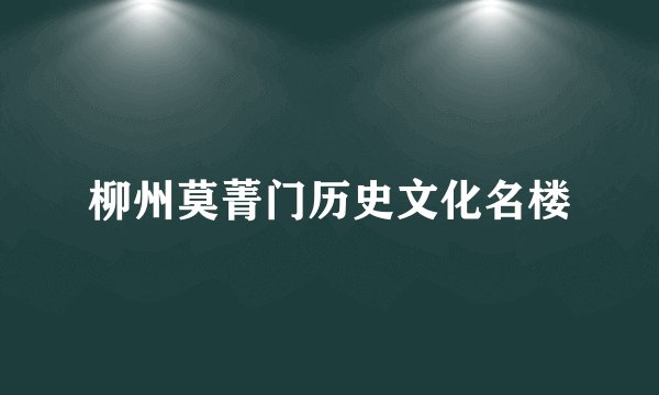 柳州莫菁门历史文化名楼