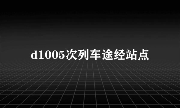 d1005次列车途经站点