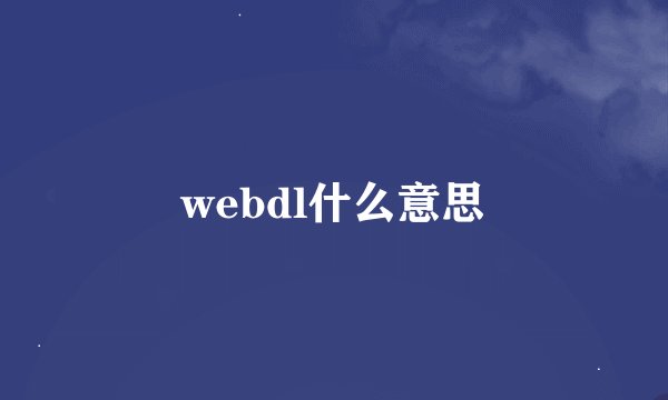 webdl什么意思