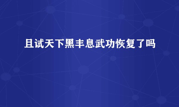 且试天下黑丰息武功恢复了吗