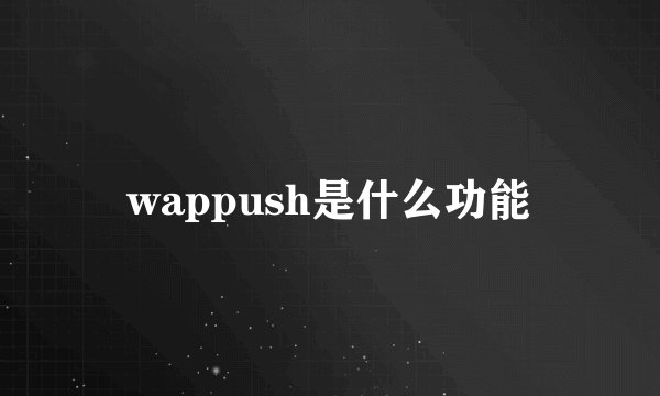wappush是什么功能