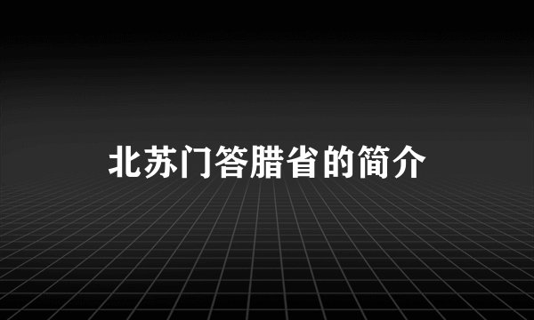 北苏门答腊省的简介