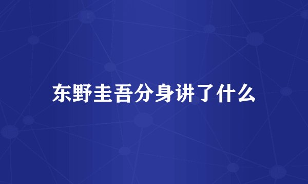东野圭吾分身讲了什么