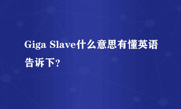 Giga Slave什么意思有懂英语告诉下？
