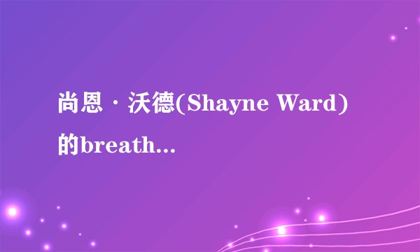 尚恩·沃德(Shayne Ward)的breathless歌词及其中文意思。