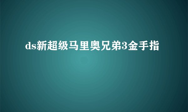 ds新超级马里奥兄弟3金手指