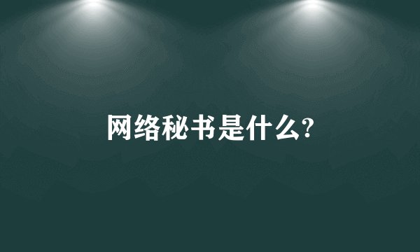 网络秘书是什么?
