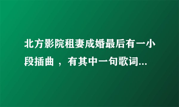 北方影院租妻成婚最后有一小段插曲 ，有其中一句歌词是如果相爱是最奢侈的拥有，我愿用尽一生静静相守