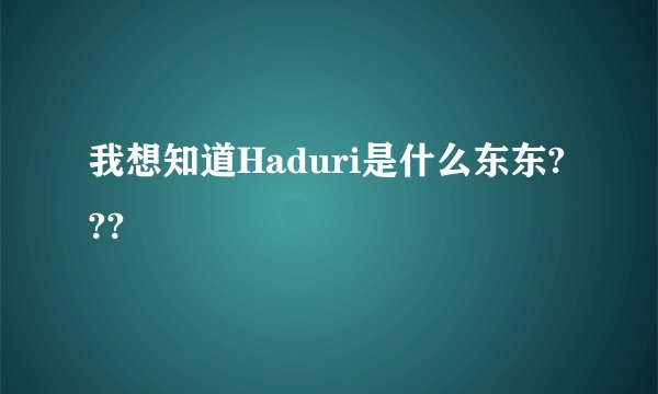 我想知道Haduri是什么东东???