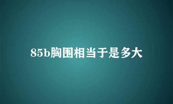 85b胸围相当于是多大