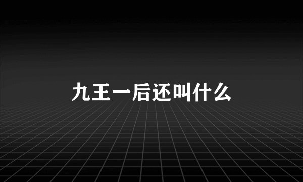 九王一后还叫什么