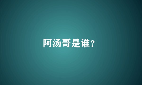 阿汤哥是谁？