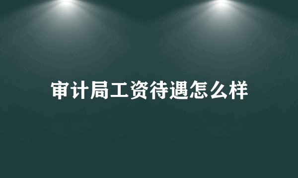 审计局工资待遇怎么样