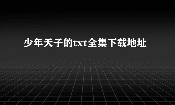 少年天子的txt全集下载地址