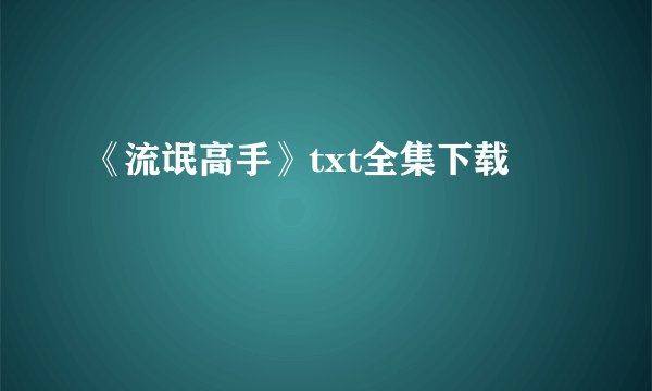 《流氓高手》txt全集下载
