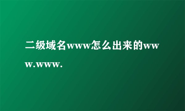 二级域名www怎么出来的www.www.
