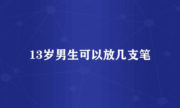 13岁男生可以放几支笔