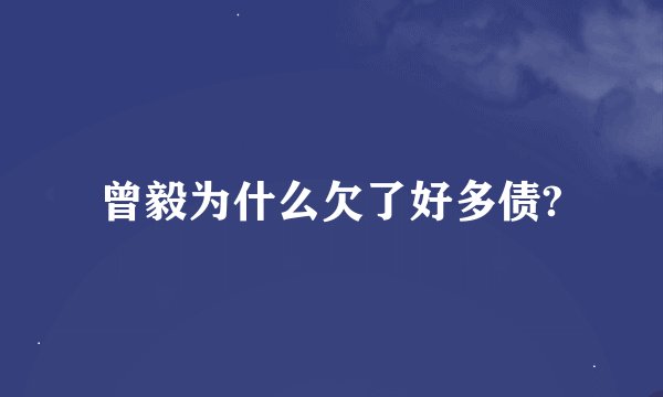 曾毅为什么欠了好多债?