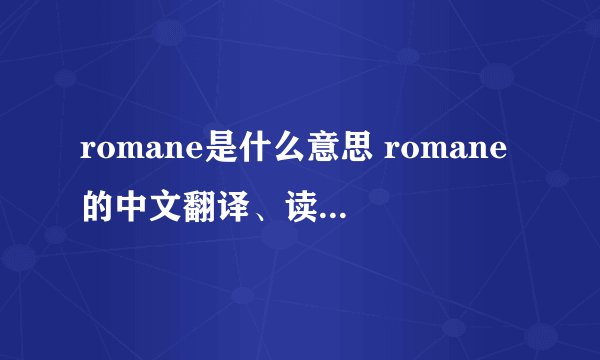 romane是什么意思 romane的中文翻译、读音、例句？